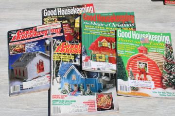 catalog photo of 80s 90s vintage Good Housekeeping Christmas magazines lot, holiday recipes,tons of cookies & baking, ads! 